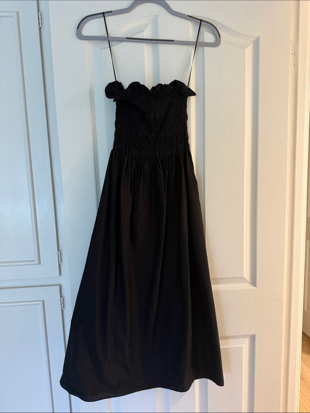 Black Smocked Sundress, strapless - Women